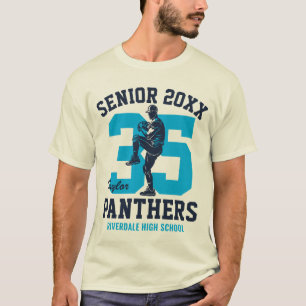 Senior Baseball Team Custom Colour Sports Game Day T-Shirt