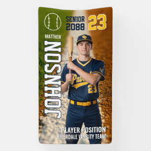 Senior Baseball Team Player Custom Sports Photo Banner