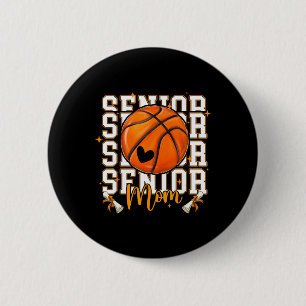Senior Basketball Mum 2026 Funny Basketball Gradua 6 Cm Round Badge