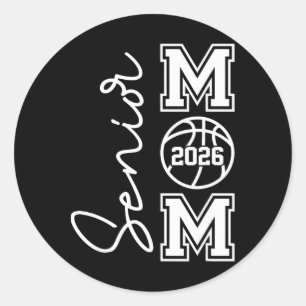 Senior Basketball Mum Cl Of 2026 Player Graduation Classic Round Sticker