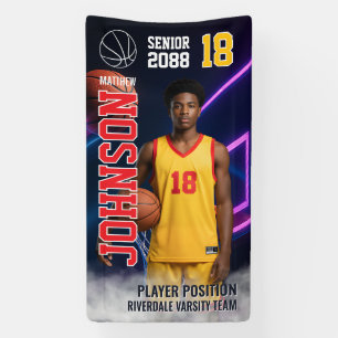 Senior Basketball Personalized Photo Sports Banner