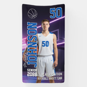 Senior Basketball Player Custom Sports Photo Banner