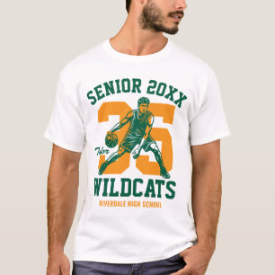 Senior Basketball Player Custom Sports Team T-Shirt