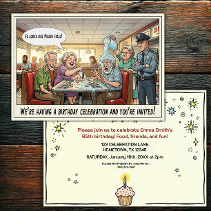 Senior Birthday Party  Invitation