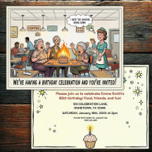 Senior Birthday Party  Invitation