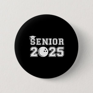 Senior Bowling Cl Of 2025 Graduation School Gradua 6 Cm Round Badge
