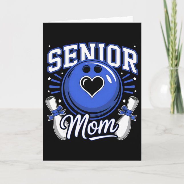 Senior Bowling Mum 2026 Grad Funny Bowling Mum Gra Card (Front)