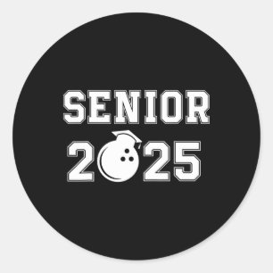 Senior Bowling Player 2025  Classic Round Sticker