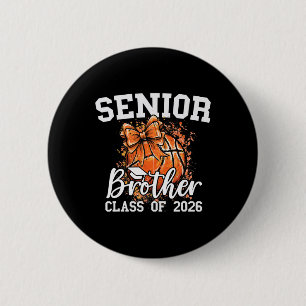 Senior Brother Cl Of 2026 Coquette Basketball Grad 6 Cm Round Badge