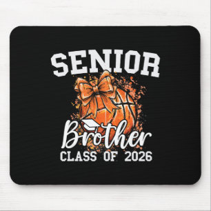 Senior Brother Cl Of 2026 Coquette Basketball Grad Mouse Mat