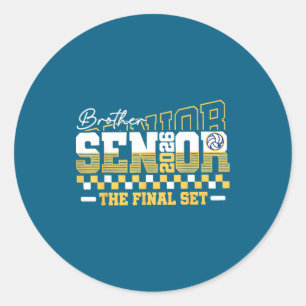 Senior Brother Class 2026 Volleyball Classic Round Sticker