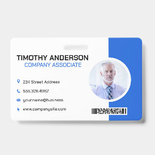 Senior Business Man   Barcode ID Badge