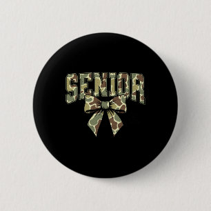 Senior Camo Bow Graduation Cl Of 2026 Vintage Scho 6 Cm Round Badge
