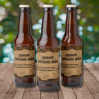 Senior Captain Brew Beer Bottle Label