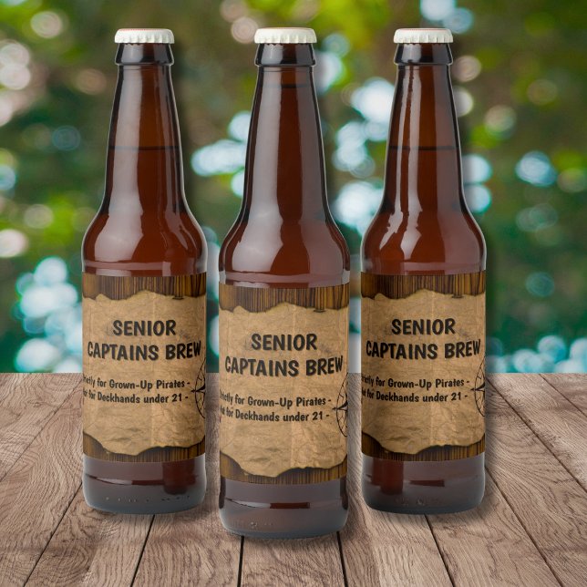 Senior Captain Brew Beer Bottle Label (Creator Uploaded)