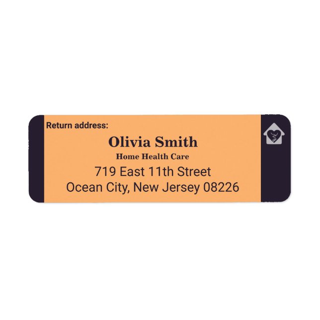 Senior Care Custom Text & Logo Return Label (Front)