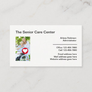 Senior Care Facility Modern Business Card