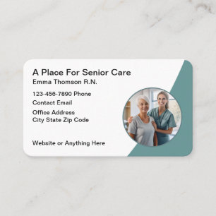 Senior Care Medical Nurse Business Cads Business Card