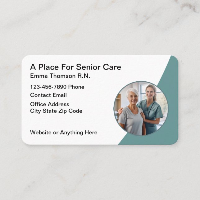 Senior Care Medical Nurse Business Cads Business Card (Front)