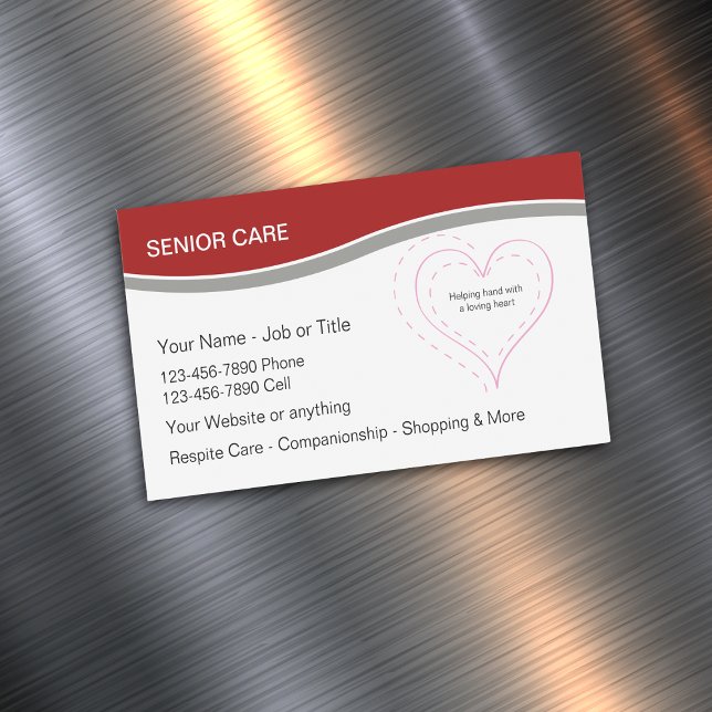 Senior Care Modern Business Card Magnets (Creator Uploaded)