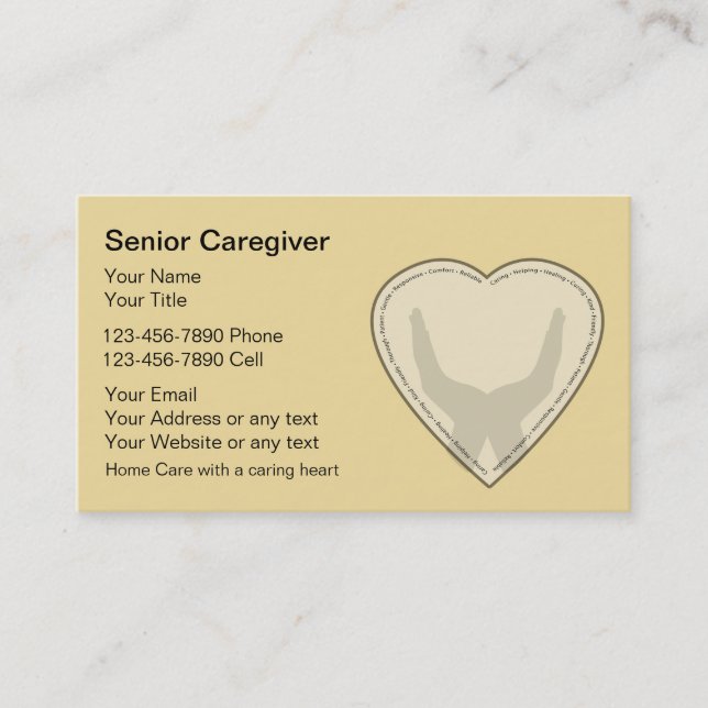 Senior Caregiver Business Cards (Front)