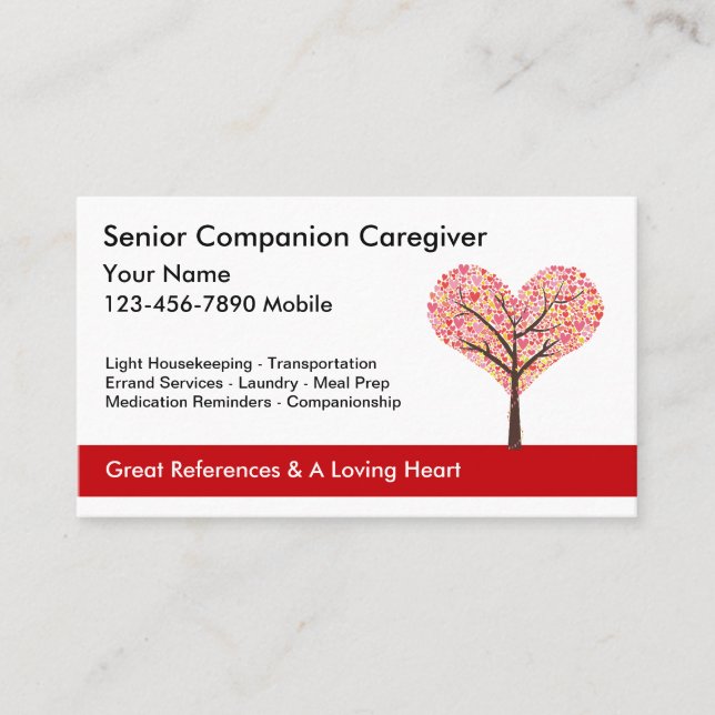 Senior Caregiver Business Cards (Front)
