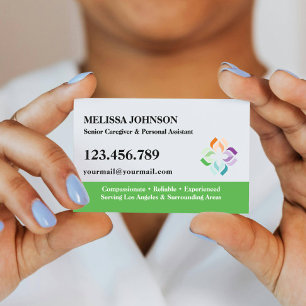 Senior Caregiver Elderly & Personal Care LOTUS Business Card