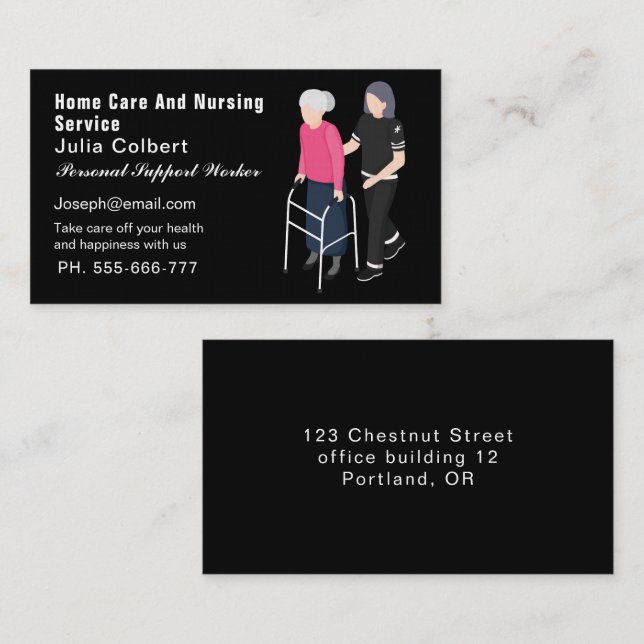 Senior Caregiver Home Health Care Business Card (Front/Back)
