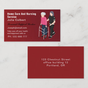 Senior Caregiver Home Health Care Business Card