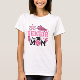 Senior Cheer Mom 2026   Pink Leopard Cheerleader G T-Shirt