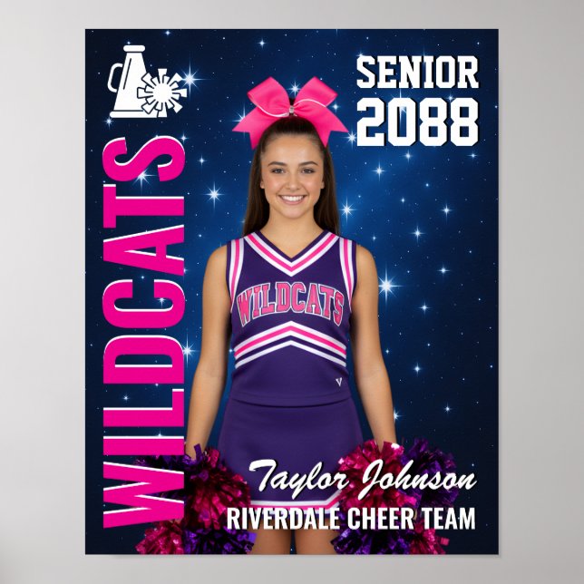 Senior Cheer Team Cheerleading Star Photo Sports Poster (Front)