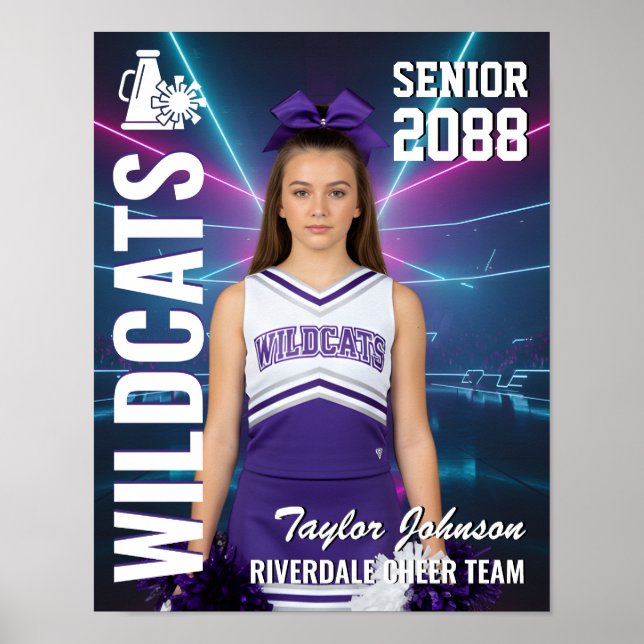Senior Cheer Team Custom Cheerleader Photo Sports Poster (Front)