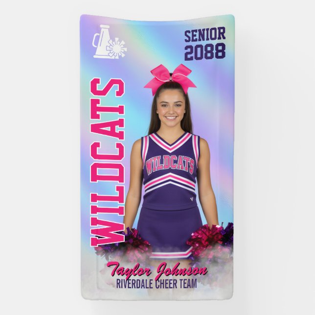 Senior Cheer Team Custom Sports Photo Cheerleading Banner (Vertical)