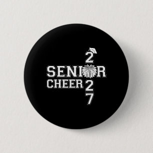 Senior Cheerleader Cheer Class of 2027 Graduation 6 Cm Round Badge