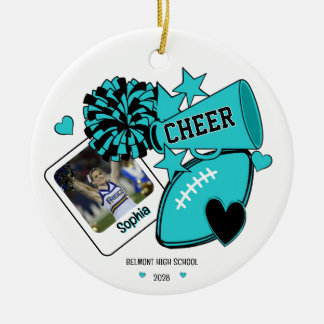 Senior Cheerleader Personalised Photo Ceramic Tree Decoration