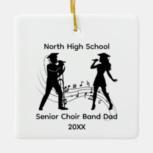Senior Choir Band Dad Music Notes Ceramic Ornament
