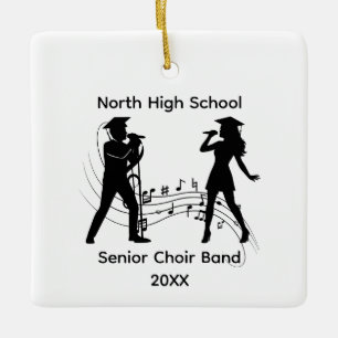 Senior Choir Band Music Notes Ceramic Ornament