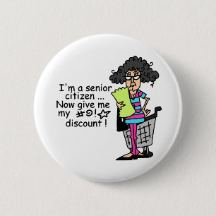 Senior Citizen Discount 6 Cm Round Badge