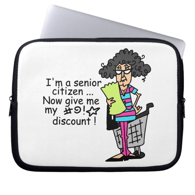 Senior Citizen Discount Laptop Sleeve (Front)