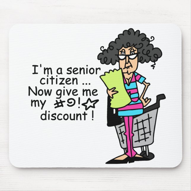 Senior Citizen Discount Mouse Mat (Front)