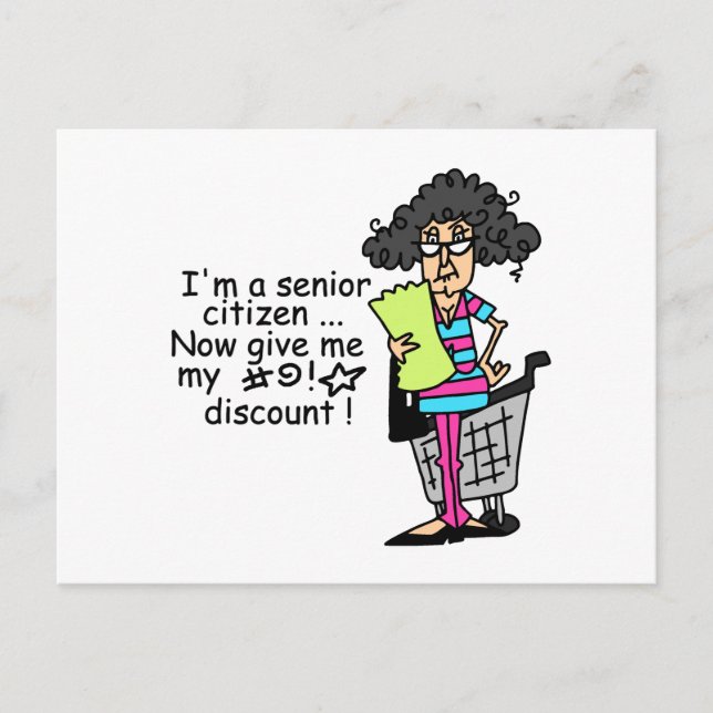 Senior Citizen Discount Postcard (Front)