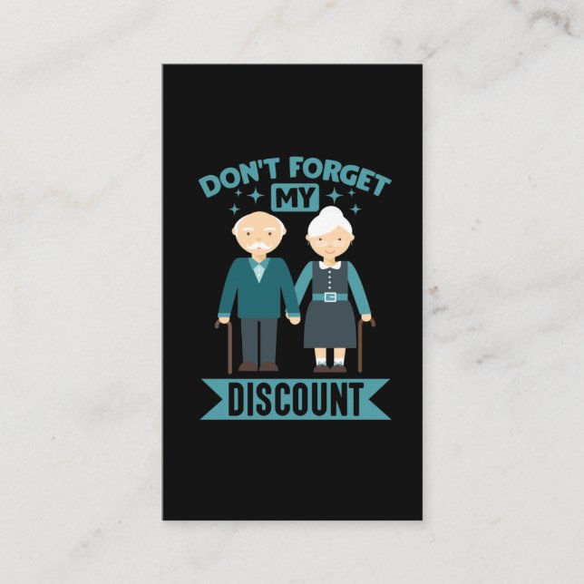 Senior Citizen Discount Retired Grandparents Business Card (Front)