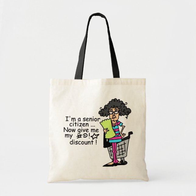 Senior Citizen Discount Tote Bag (Front)