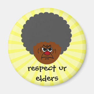 Senior Citizen Stern Warning: Respect Your Elders Magnet