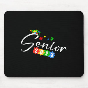 Senior Cl Of 2023 Autism Awareness School Graduati Mouse Mat