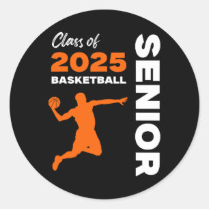 Senior Cl Of 2025 Basketball Sports Seniors Boys T Classic Round Sticker