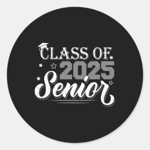 Senior Cl Of 2025 Graduation Ck To School Senior 2 Classic Round Sticker