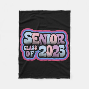 Senior Cl Of 2025 Retro Design Boy Or Girl  Fleece Blanket