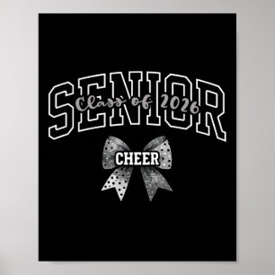 Senior Cl Of 2026 Cheerleading Coquette Bow Gradua Poster