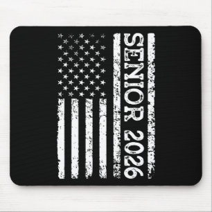 Senior Cl Of 2026 Patriotic American Usa Flag Grad Mouse Mat